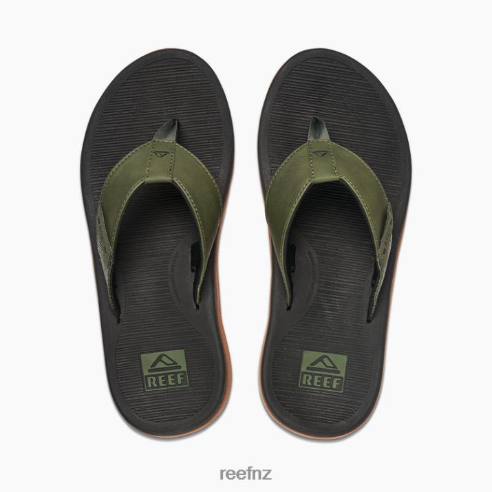 Reef Shoes NZ 62JVZ472 - Reef Santa Ana Men Geo Olive/Gum