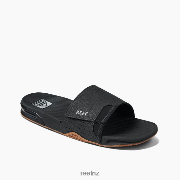 Reef Shoes NZ 62JVZ332 - Fanning Slide Men Black/Silver Reef