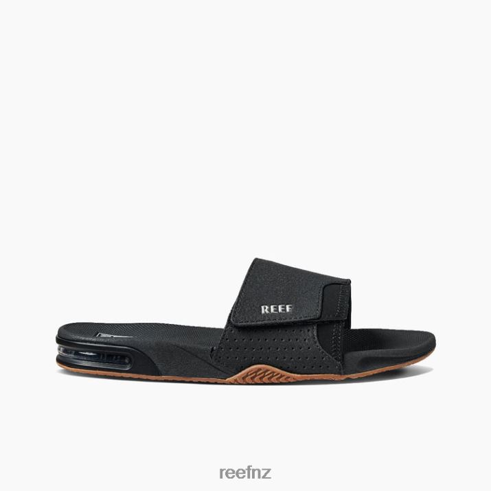 Reef Shoes NZ 62JVZ332 - Fanning Slide Men Black/Silver Reef