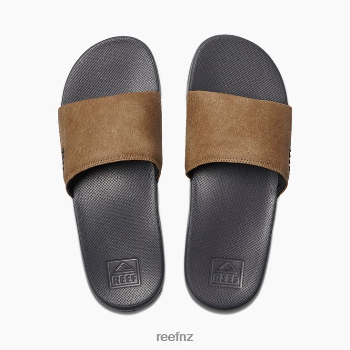 Reef Shoes NZ 62JVZ366 - Reef One Slide Men Grey/Tan