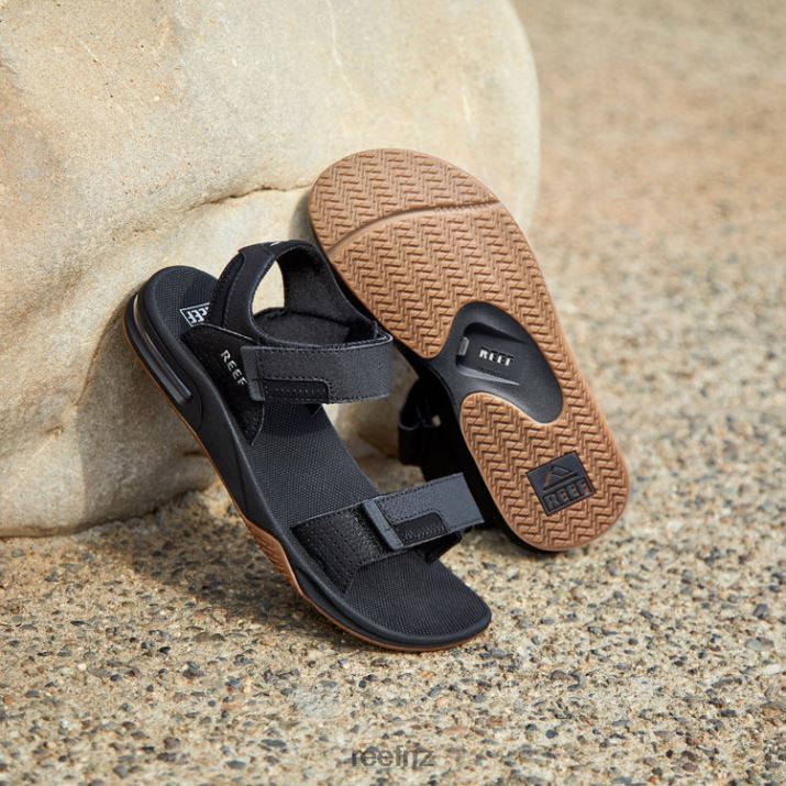 Reef Shoes NZ 62JVZ377 - Fanning Baja Men Black/Sliver Reef