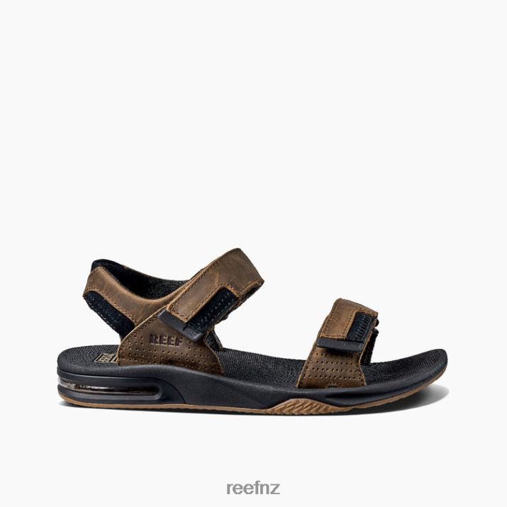 Reef Shoes NZ 62JVZ379 - Leather Fanning Baja Men Black/Brown Reef