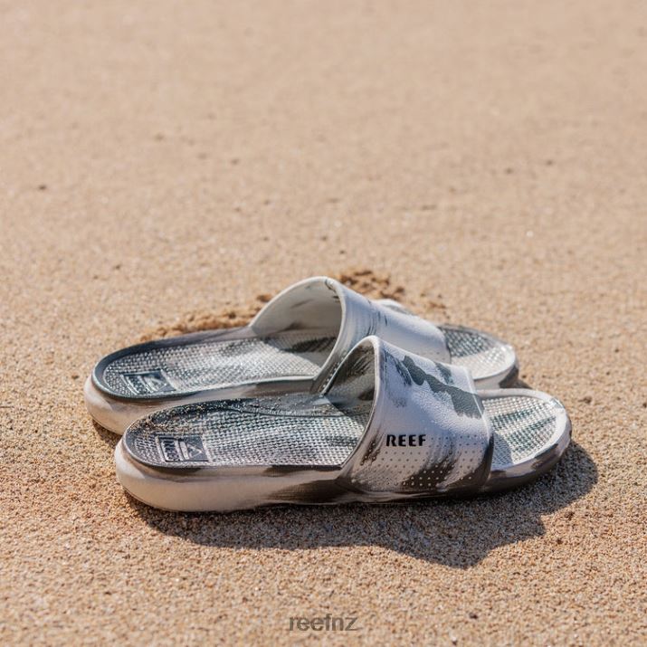 Reef Shoes NZ 62JVZ439 - Oasis Slide Men White/Grey Marble Reef