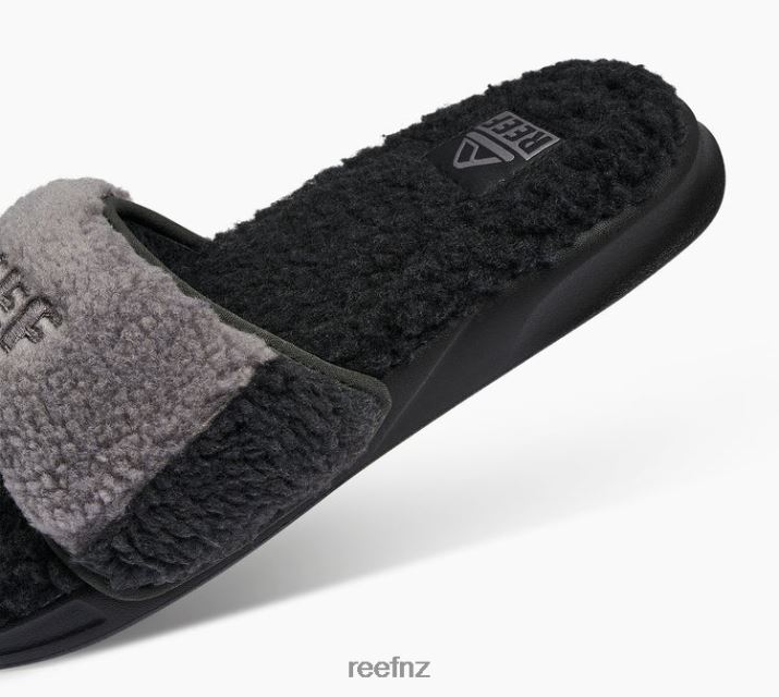 Reef Shoes NZ 62JVZ460 - One Slide Chill Men Black/Grey Reef