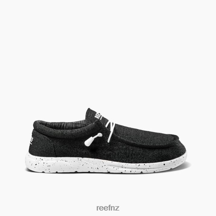 Reef Shoes NZ 62JVZ487 - Cushion Coast Textile Men Black/White Reef