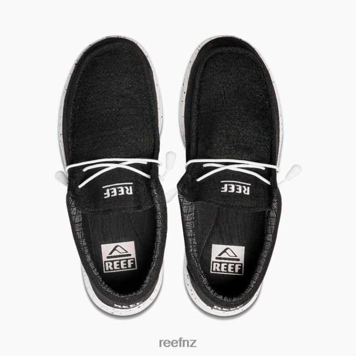 Reef Shoes NZ 62JVZ487 - Cushion Coast Textile Men Black/White Reef