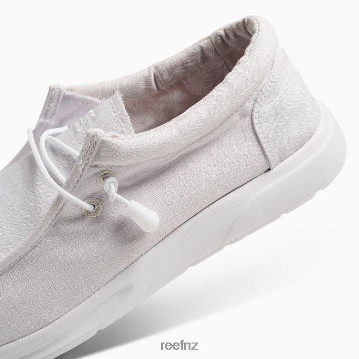 Reef Shoes NZ 62JVZ501 - Cushion Coast Textile Men White Palm Reef