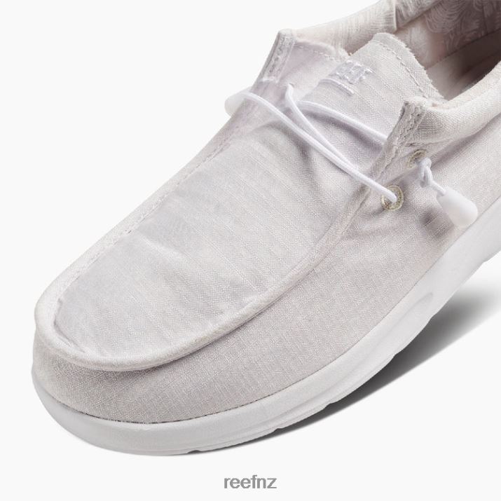 Reef Shoes NZ 62JVZ501 - Cushion Coast Textile Men White Palm Reef