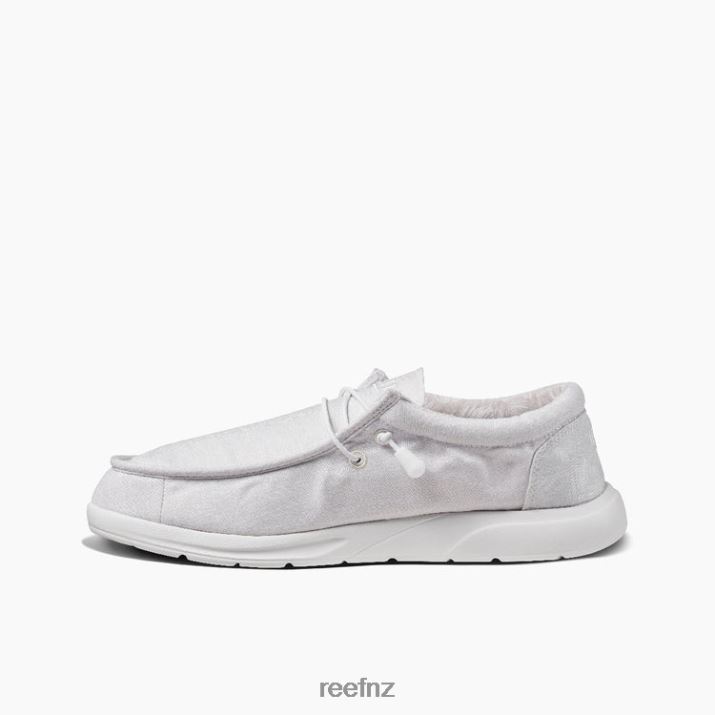 Reef Shoes NZ 62JVZ501 - Cushion Coast Textile Men White Palm Reef