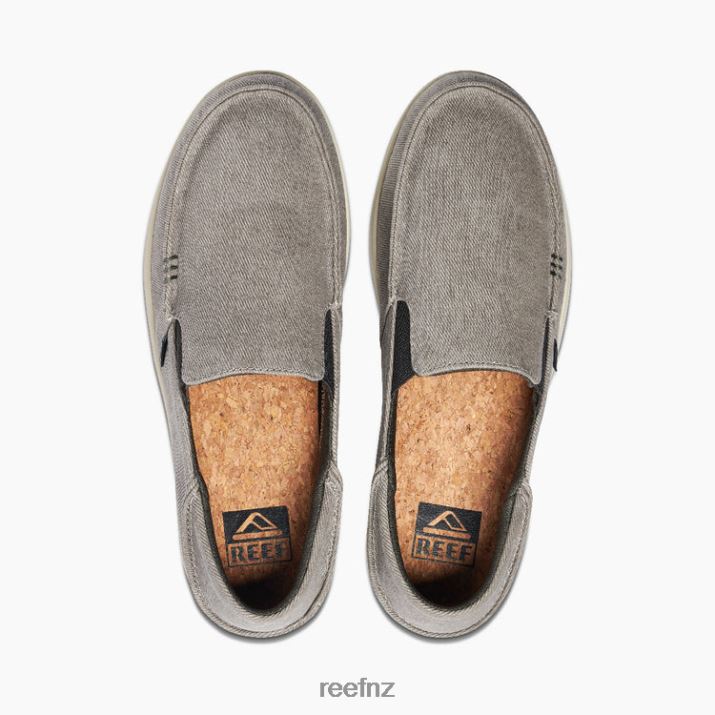 Reef Shoes NZ 62JVZ504 - Cushion Matey Washed Canvas Men Cobblestone Reef