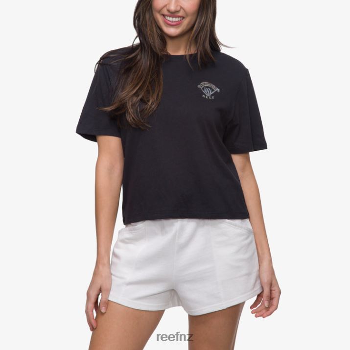 Reef NZ 62JVZ270 - Somewhere Short Sleeve Crop Tee Women Caviar Reef