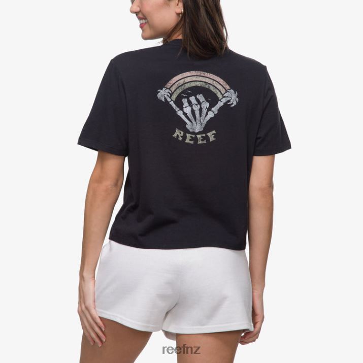 Reef NZ 62JVZ270 - Somewhere Short Sleeve Crop Tee Women Caviar Reef