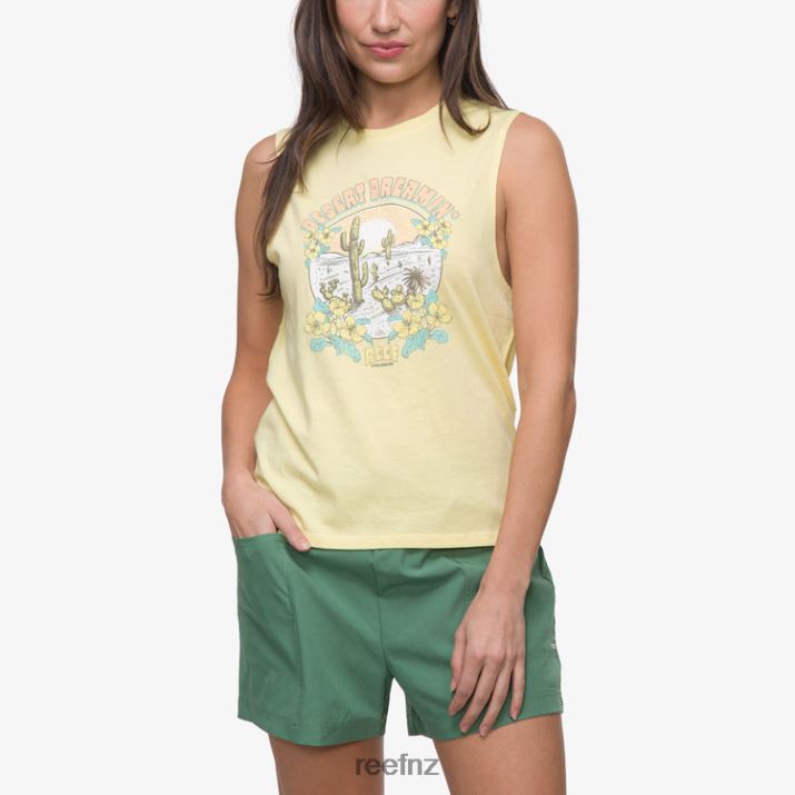 Reef NZ 62JVZ274 - Deserted Muscle Tank Women Custard Reef