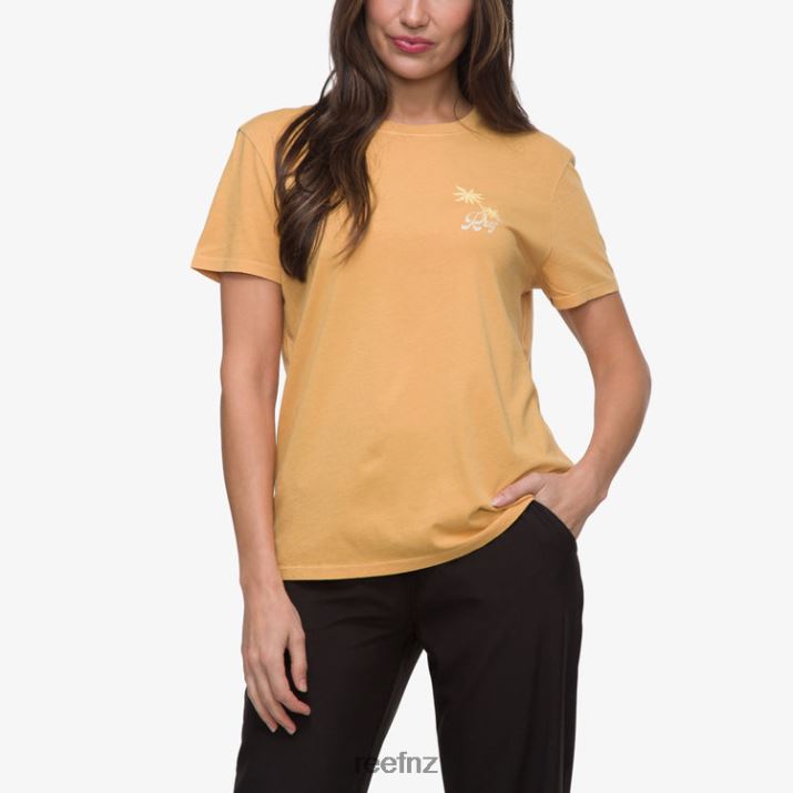 Reef NZ 62JVZ276 - Lounge Short Sleeve Tee Women Honey Yellow Reef