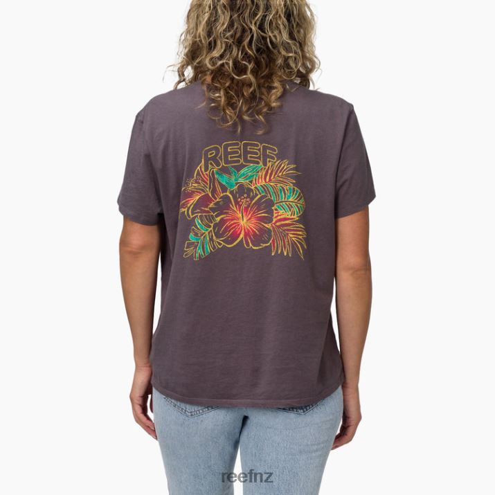 Reef NZ 62JVZ278 - Belina Short Sleeve Tee Women Grey Reef