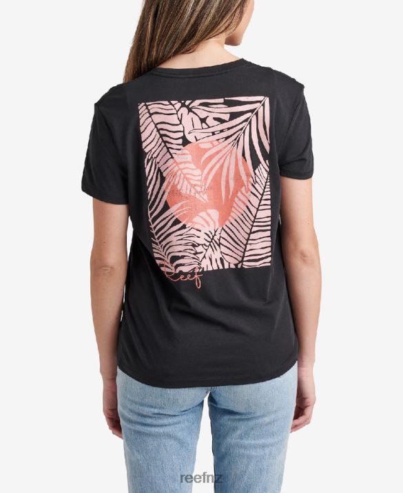 Reef NZ 62JVZ281 - Stacked Short Sleeve Relaxed Tee Women Caviar Reef