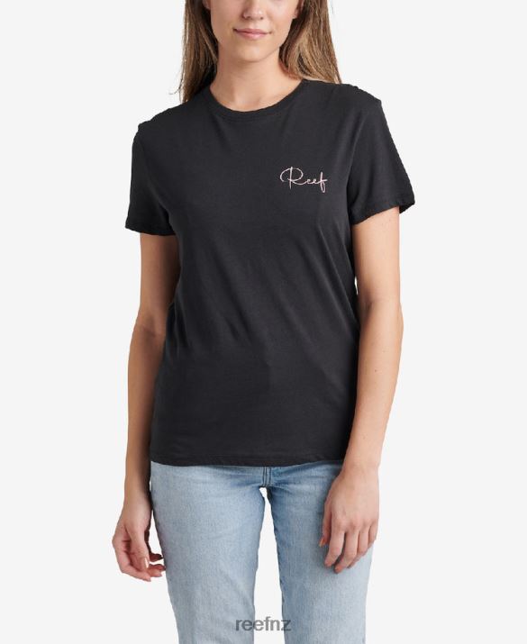 Reef NZ 62JVZ281 - Stacked Short Sleeve Relaxed Tee Women Caviar Reef