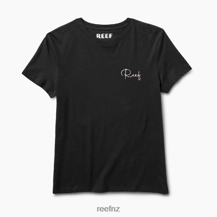 Reef NZ 62JVZ281 - Stacked Short Sleeve Relaxed Tee Women Caviar Reef