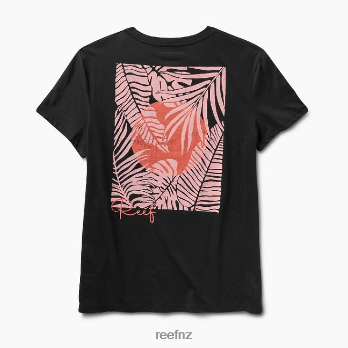 Reef NZ 62JVZ281 - Stacked Short Sleeve Relaxed Tee Women Caviar Reef