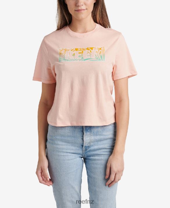 Reef NZ 62JVZ285 - Sara Short Sleeve Crop Tee Women Peach Tie Dye Reef
