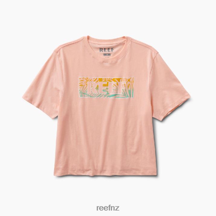 Reef NZ 62JVZ285 - Sara Short Sleeve Crop Tee Women Peach Tie Dye Reef