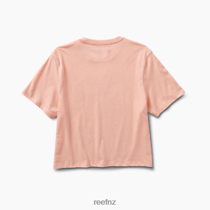 Reef NZ 62JVZ285 - Sara Short Sleeve Crop Tee Women Peach Tie Dye Reef