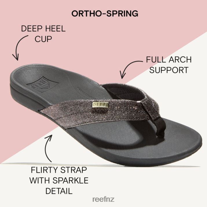 Reef Shoes NZ 62JVZ43 - Reef Ortho-Spring Women Black/Black Glitter