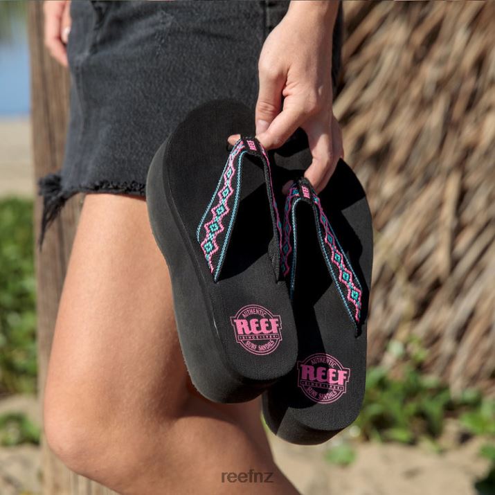 Reef Shoes NZ 62JVZ52 - Sandy Hi Women Black/Malibu Reef