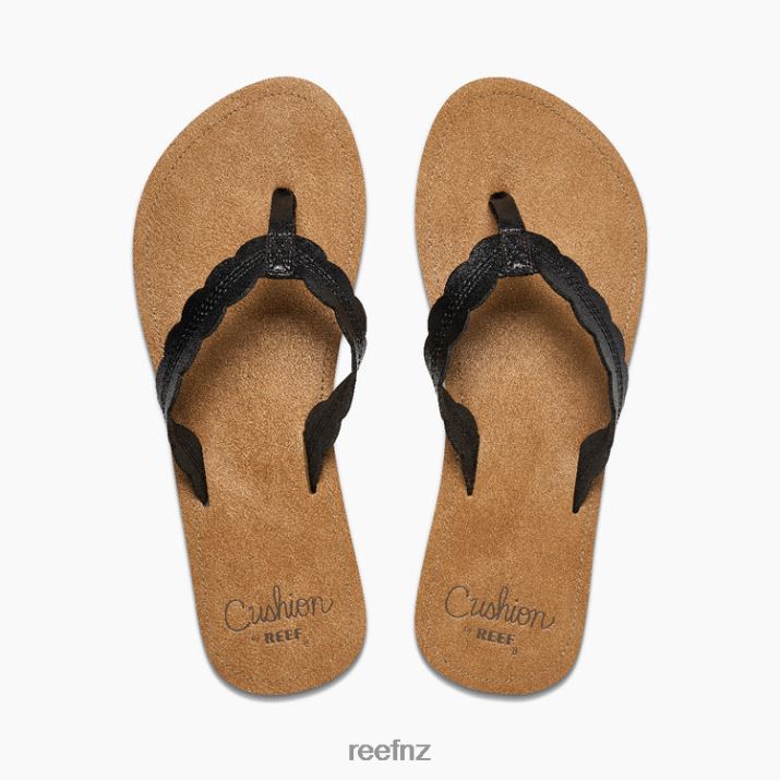 Reef Shoes NZ 62JVZ88 - Cushion Celine Women Black/Tan Reef
