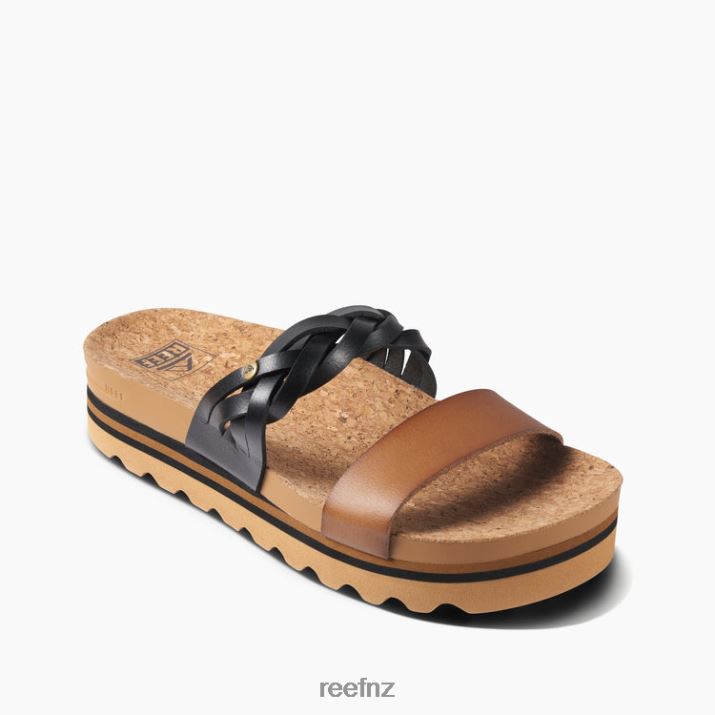 Reef Shoes NZ 62JVZ114 - Cushion Vista Hi Twist Women Black/Tan Reef