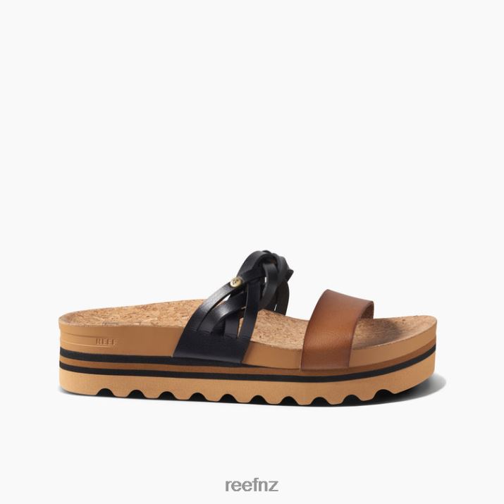 Reef Shoes NZ 62JVZ114 - Cushion Vista Hi Twist Women Black/Tan Reef