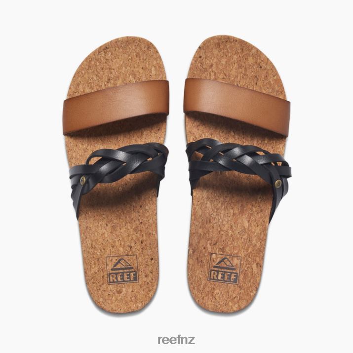 Reef Shoes NZ 62JVZ114 - Cushion Vista Hi Twist Women Black/Tan Reef