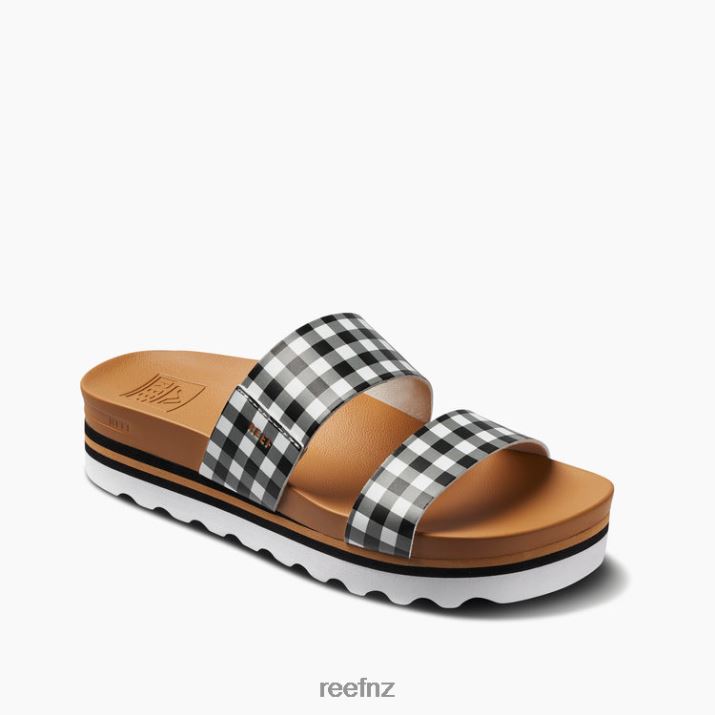 Reef Shoes NZ 62JVZ134 - Cushion Vista Hi Women Black Gingham Reef