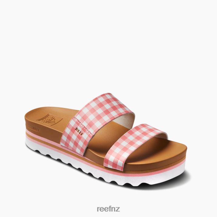 Reef Shoes NZ 62JVZ167 - Cushion Vista Hi Women Coral Gingham Reef