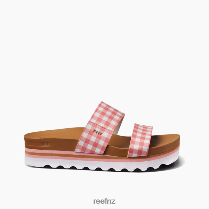 Reef Shoes NZ 62JVZ167 - Cushion Vista Hi Women Coral Gingham Reef
