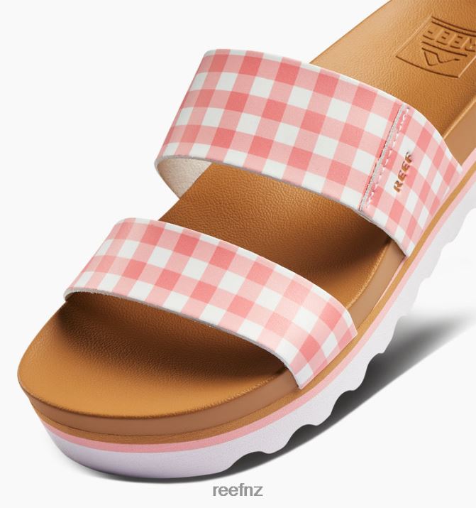 Reef Shoes NZ 62JVZ167 - Cushion Vista Hi Women Coral Gingham Reef