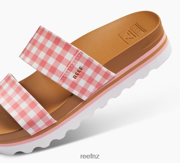 Reef Shoes NZ 62JVZ167 - Cushion Vista Hi Women Coral Gingham Reef