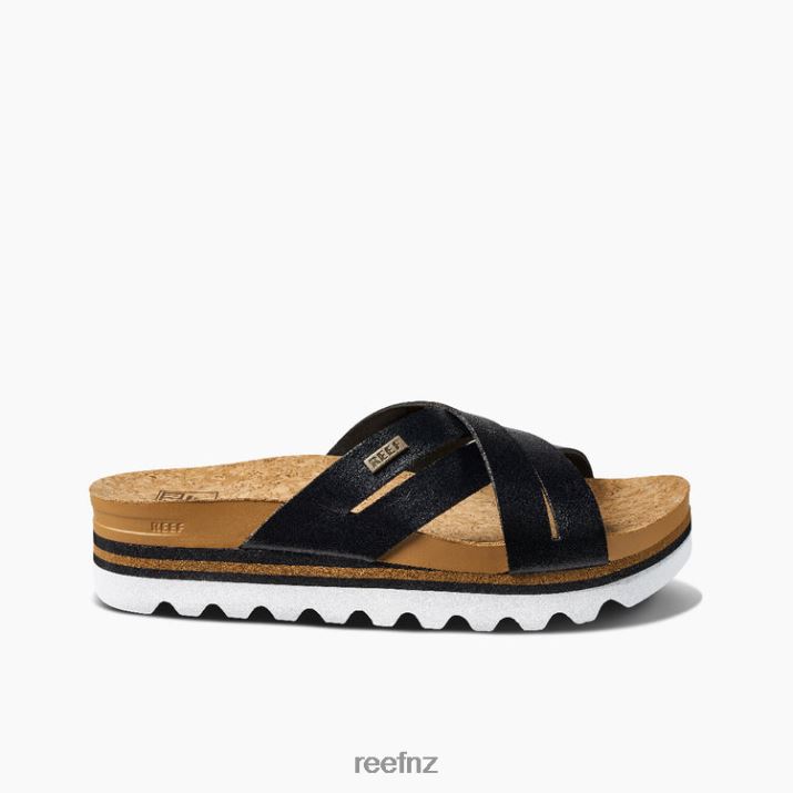 Reef Shoes NZ 62JVZ56 - Cushion Bloom Hi Women Black/Tan Reef